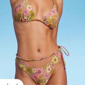 Wild Fable Beaded Triangle Bikini Top and bottom
